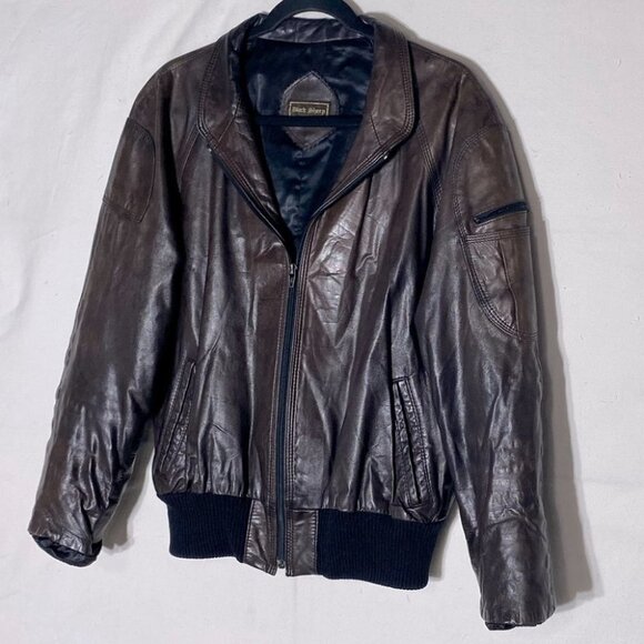 Vintage Black Sheep Brown Leather Bomber M - Picture 16 of 16